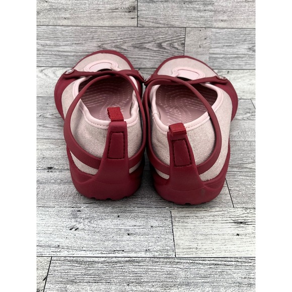 Crocs Ballet Flats Women's Size 8 Pink & Red Comfortable Casual Shoes - Picture 4 of 10